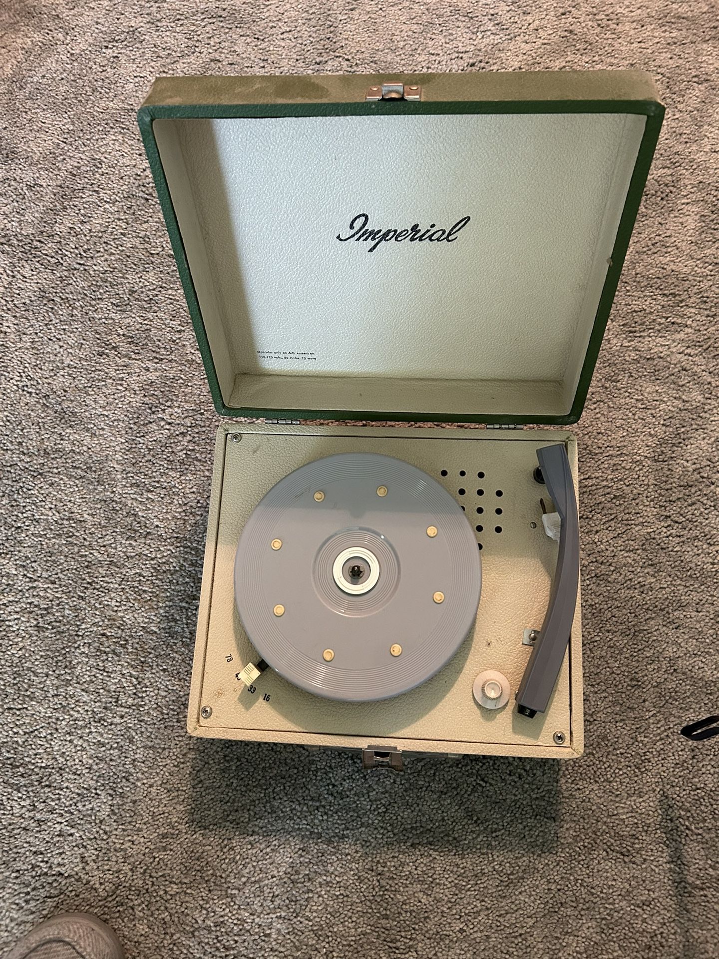 Vintage 1968 Record Player and Records
