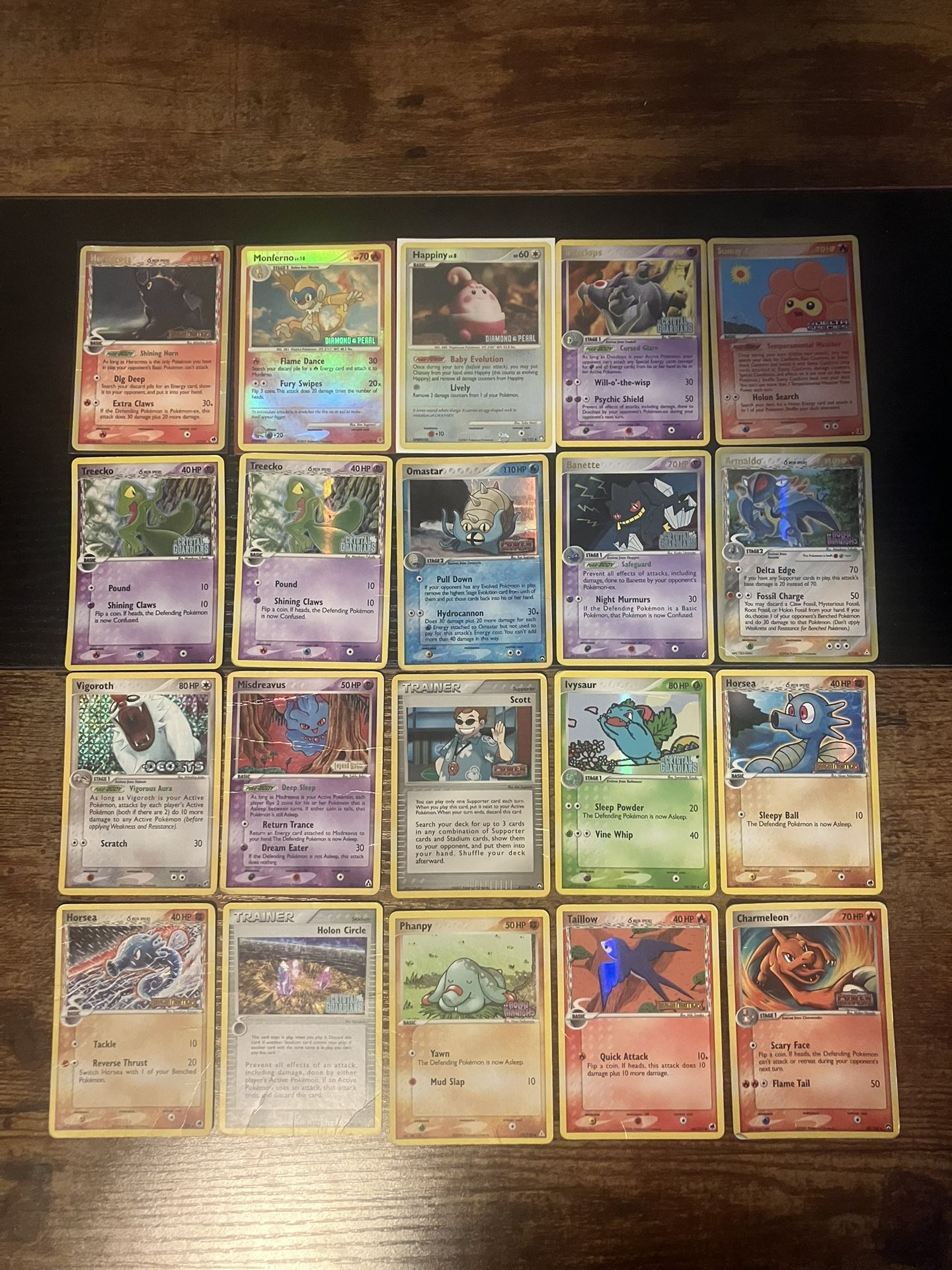 stamped holo pokemon cards