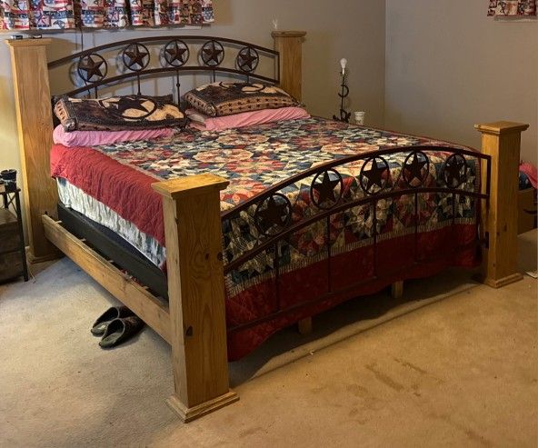 King Size Iron Star Bed Frame