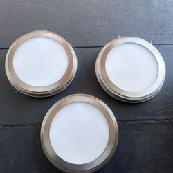 (3) LED Retrofit Flush Mount/Disk Lights | Brushed Nickel | Dimmable