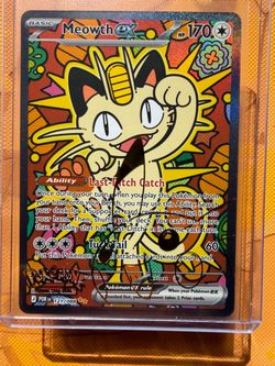 Meowth EX Pokémon Card 121/088 Full Art Holo