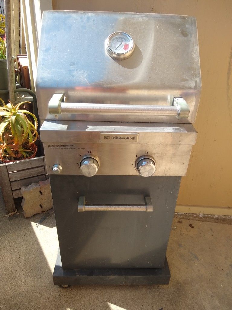 High Quality 2 Burner BBQ Grill Compact Rolling Wheeled Kitchen Aide 304 Stainless Propane Gas Weber Charbroil Nexgrill Cuisinart Camp Napoleon Mesa