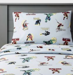 Marvel Avengers Comic Style Bed Sheet