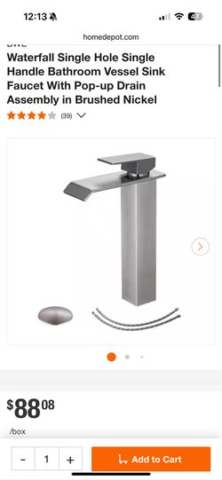 Waterfall Faucet For Vessel Sink - Open Box