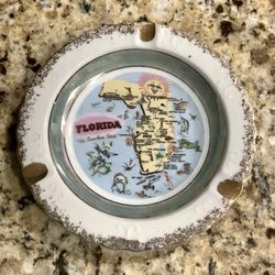 Florida Souvenir Plate And Ashtray