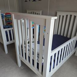 $100 for all! 2 Pottery Barn Kendall Cribs With Toddler Bed Conversion Kits