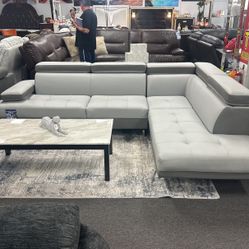 Two Tone Grey Sofa Sectional Available Black,White&Red