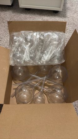 Clear Plastic Ball Ornaments with Stems
