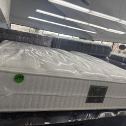 QUEEN SIZE SHIFMAN DOUBLE SIDED MATTRESS & BOX SPRING BED SET