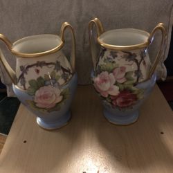 Pair Of Gold Plated Vases