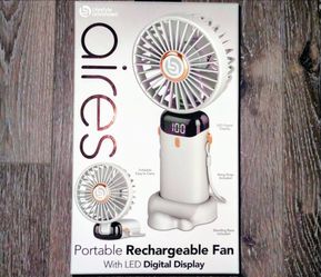 New portable rechargeable fan with LED digital display