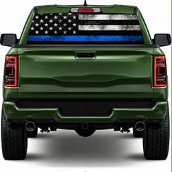 American flag rear window vinyl decal sticker