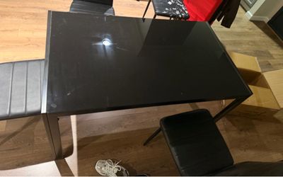 Black Glass Top Dining Table