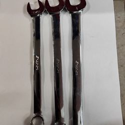 Three snap-on wrenches 13/16 -- 15/16 -- 1' 25A 30A 32A USA