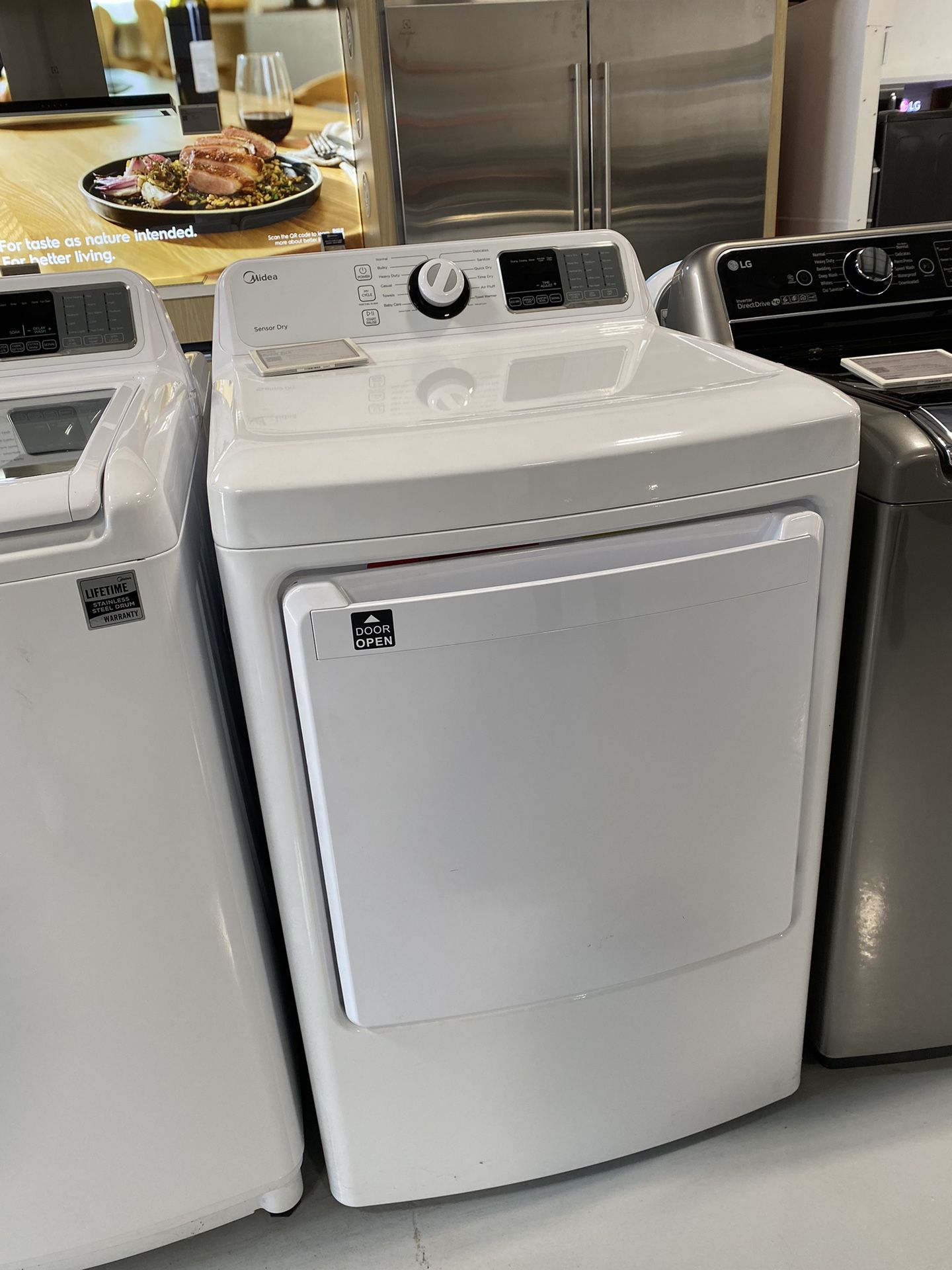 Midea White 7.5 Cu. Ft. Electric Dryer With Sensor Dry