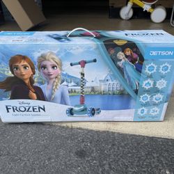 Jetson Kids Trike Kick Scooter Adjustable LED Lights Folding Frozen 3 Wheel