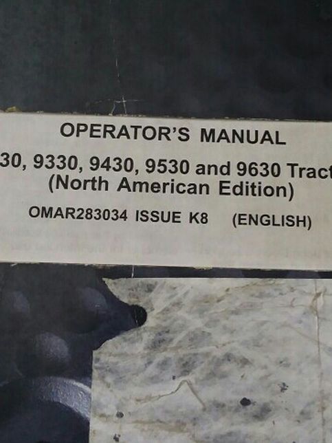 John Deer Operators Manual 9230 and_____