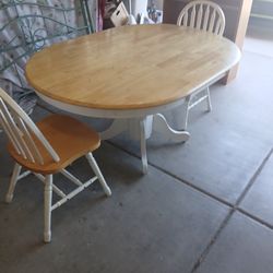 Wooden Table And 2 Chairs