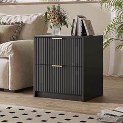 Fluted  Set of 1 with 2 Drawers