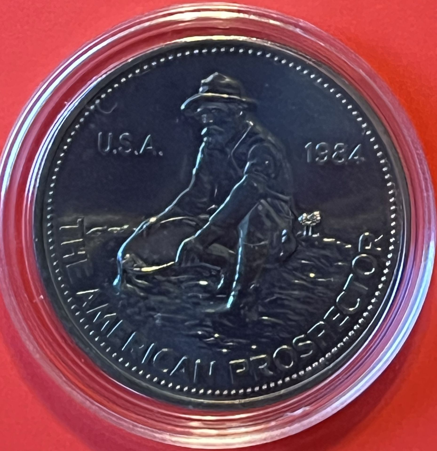 1 Oz Silver 1984 ENGELHARD The American Prospector, Eagle Reverse