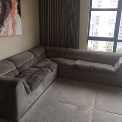 Grey Couch Suede
