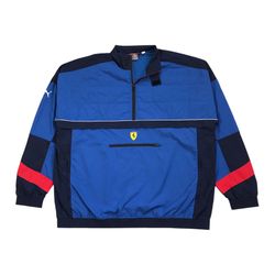 Puma Scuderia Ferrari Street Windbreaker Jacket 2XL XXL Blue Woven Pullover SF