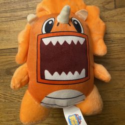 ~8" Good Stuff ORANGE MONSTER Dinosaur Plush Toy Stuffed Animal Open Mouth~