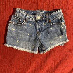 Cat & Jack floral embroidered denim shorts
