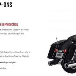 Vance & Hines Monster Round Slip Ons exhaust for Touring 2009-2016