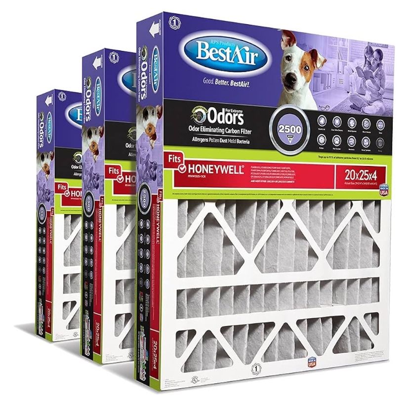 BestAir 20x25x4” PFHW2025-11CR AC Furnace Filter(Pack Of 3)