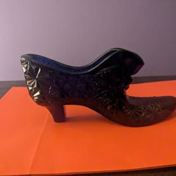 Vintage Fenton Beautiful Cobalt Blue Glass Shoe