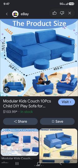 Modular kid's couch 10pcs