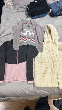 Christmas Sweater, Columbia jacket and doble side vest