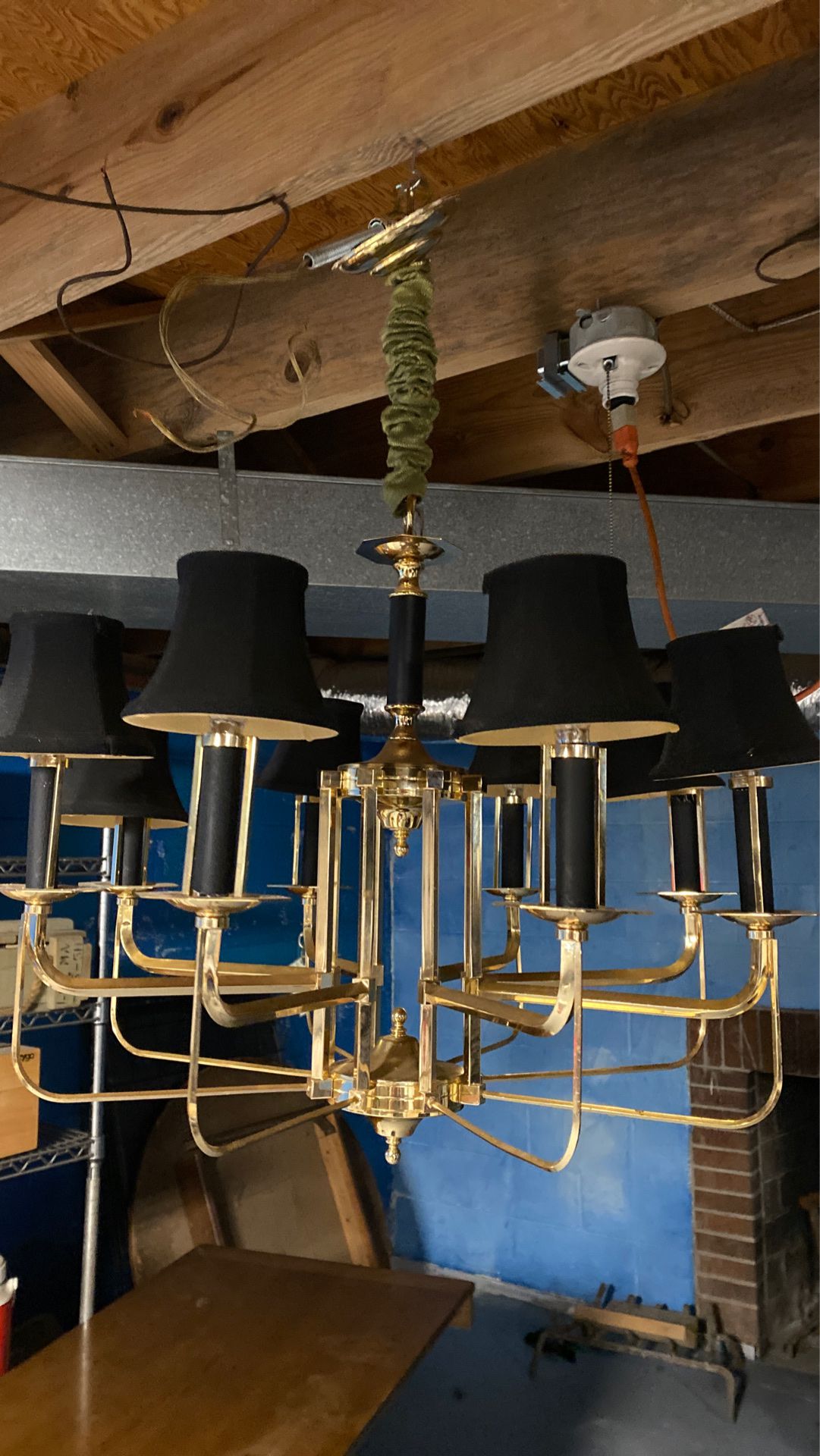 Dining room brass light chandelier