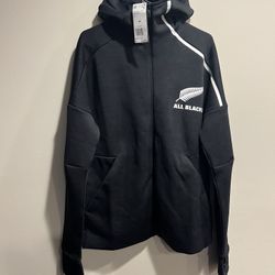 Adidas New Zealand All Blacks Anthem Hoodie Jacket Rugby Men Size Medium CW3147