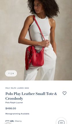 Polo Leather Small Tote Bag Purse Red