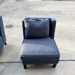 Pair Of blue Fabric Chairs