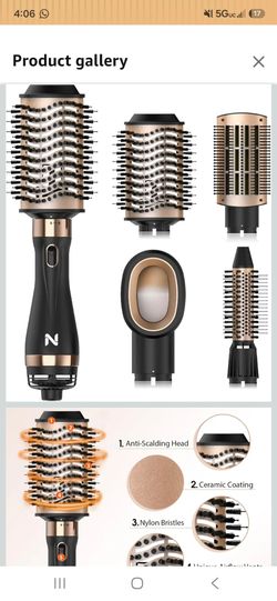 Natrial Hair Dryer Brush Blow Dryer Brush in One for Drying and Straightening, Volumizer Multi-Styler for All Hair Types, Frizz-Free Blowout Brush for
