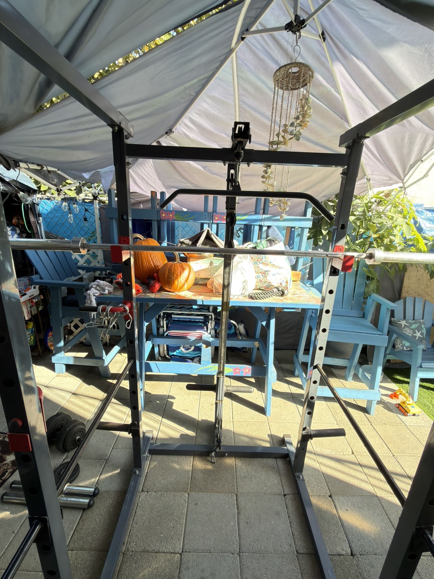 Weight Rack With Pulley Lat Pull Down Strong14 Gauge Steel.