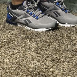 Grey & Blue Reebok Tennis Shoes