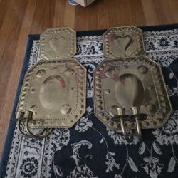 Mid Century Brass Wall Scones Made In Sweden 