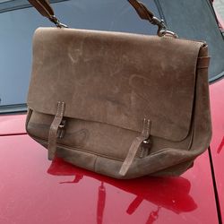 J Crew Brown Leather Briefcase