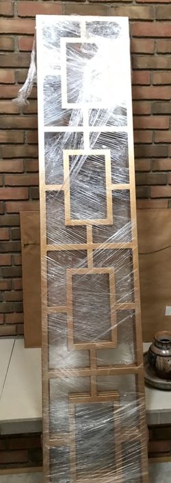 Gold Geometric Metal 3-Panel Room Divider