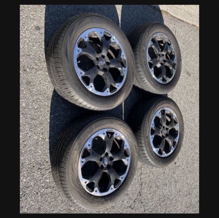4 X 225/60r17 5x100 5x3.94 Stock Subaru Crosstrek Forester Impreza Prius Rims Wheels Good 90% Treads Yokohama Tires !!!