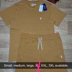 Adult polo short and short sets. Small-3xl. 