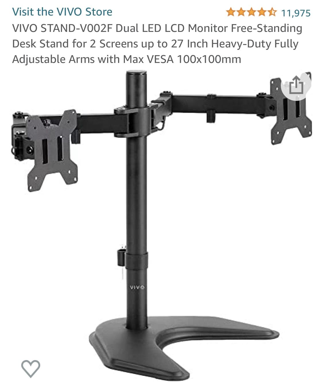 Dual Monitor Stand - 2 Available Brand New
