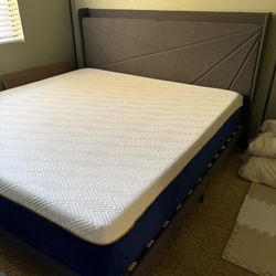 KING Bed Frame AND mattress 