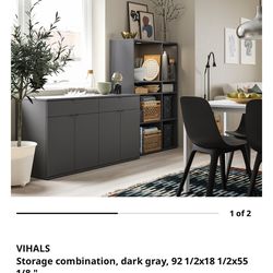 Modern Gray TV Stand / Storage Cabinet – Great Condition