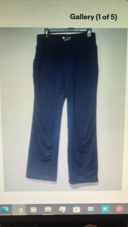 Iuga Leggings Womens Large Yoga Navy Blue Activewear Pants Pockets Stretch Soft