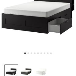 Ikea Bed Frame With Storage Drawers And Headboard Storage